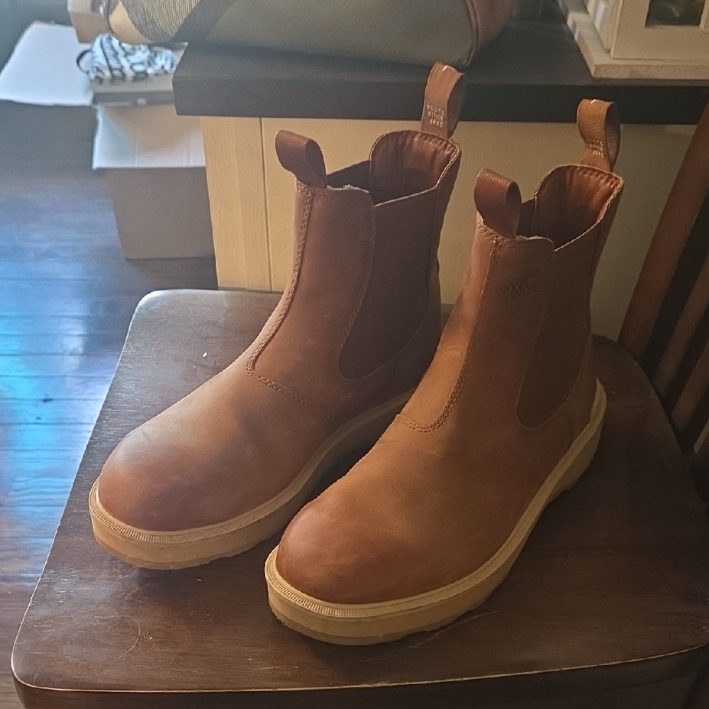 Sorel Tan Leather Ankle Boots